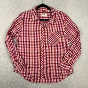 Vineyard Vines Womens Size 14 Button Down Top Cotton Cashmere Candy Cane Gingham